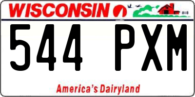 WI license plate 544PXM