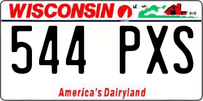 WI license plate 544PXS