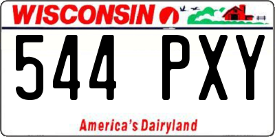 WI license plate 544PXY
