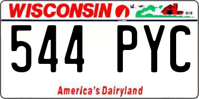 WI license plate 544PYC