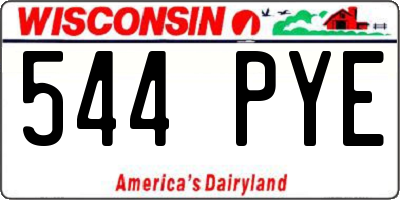 WI license plate 544PYE