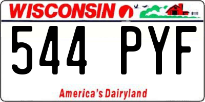 WI license plate 544PYF