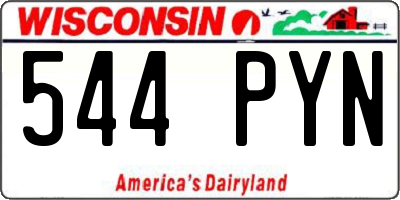WI license plate 544PYN