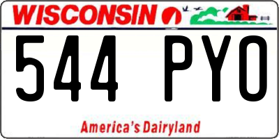 WI license plate 544PYO