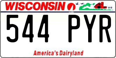 WI license plate 544PYR