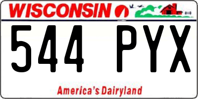 WI license plate 544PYX