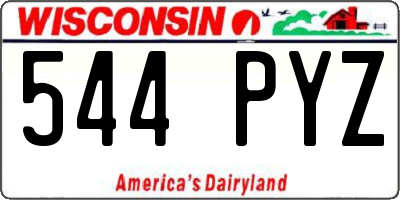 WI license plate 544PYZ