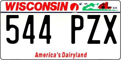 WI license plate 544PZX