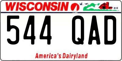 WI license plate 544QAD
