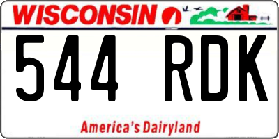 WI license plate 544RDK
