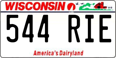 WI license plate 544RIE