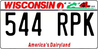 WI license plate 544RPK