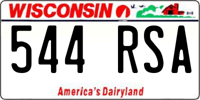 WI license plate 544RSA