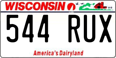 WI license plate 544RUX