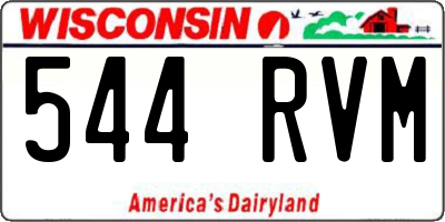 WI license plate 544RVM