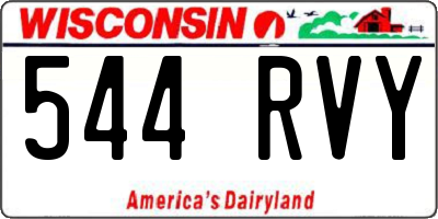 WI license plate 544RVY