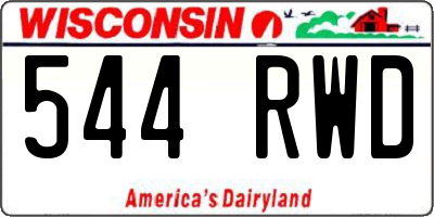 WI license plate 544RWD