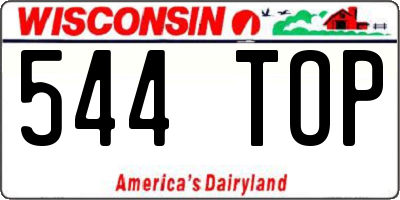 WI license plate 544TOP