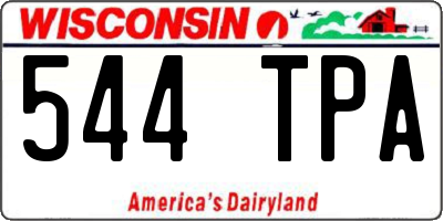 WI license plate 544TPA