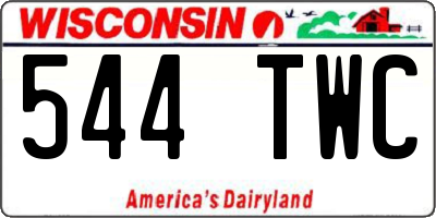 WI license plate 544TWC