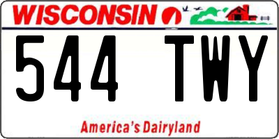 WI license plate 544TWY