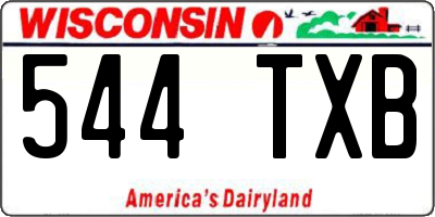 WI license plate 544TXB