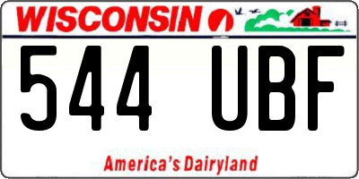 WI license plate 544UBF