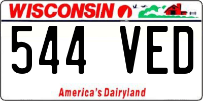 WI license plate 544VED