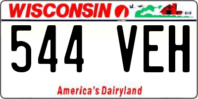 WI license plate 544VEH