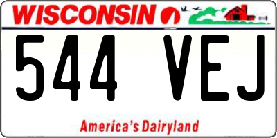 WI license plate 544VEJ