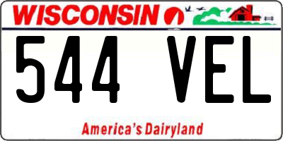 WI license plate 544VEL