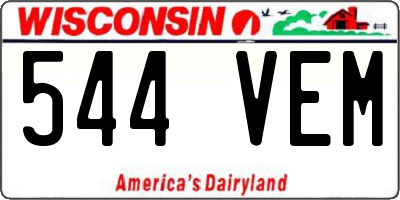 WI license plate 544VEM