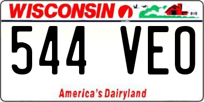 WI license plate 544VEO