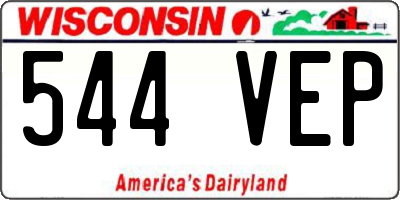 WI license plate 544VEP
