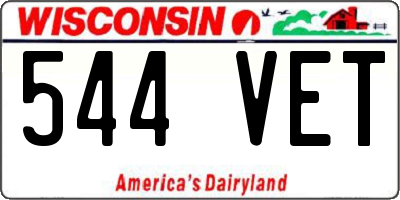 WI license plate 544VET