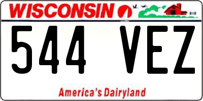 WI license plate 544VEZ