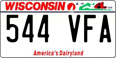WI license plate 544VFA