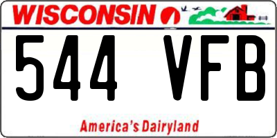 WI license plate 544VFB
