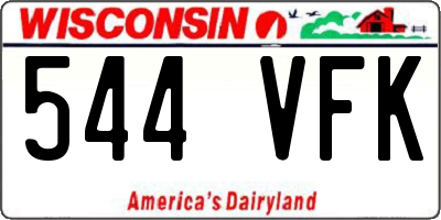 WI license plate 544VFK