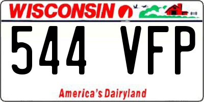 WI license plate 544VFP
