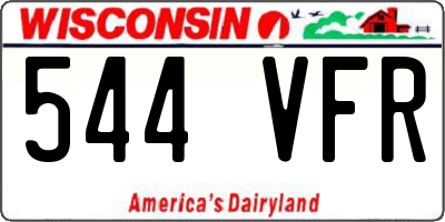 WI license plate 544VFR