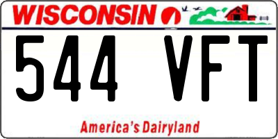 WI license plate 544VFT