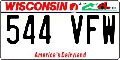 WI license plate 544VFW