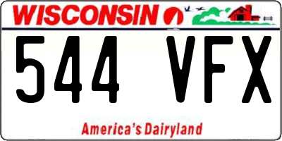 WI license plate 544VFX
