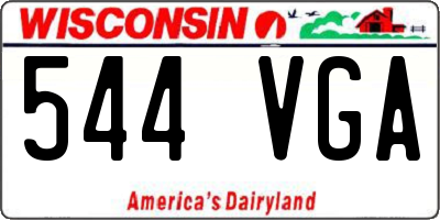 WI license plate 544VGA