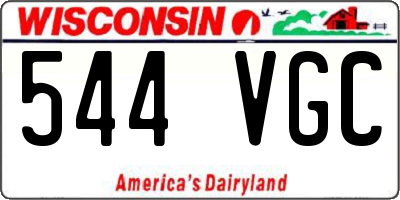 WI license plate 544VGC