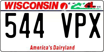 WI license plate 544VPX