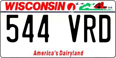 WI license plate 544VRD