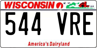 WI license plate 544VRE