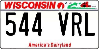 WI license plate 544VRL